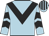 LIGHT BLUE, BLACK chevron, chevrons on sleeves, striped cap