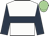 White, dark blue hoop, dark blue sleeves, light green cap