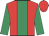 Red, emerald green panel & sleeves, red cap