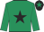 Emerald green, black star, black cap, emerald green star