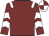 Maroon, white epaulettes & chevrons on sleeves, qtd cap