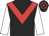 Black, red chevron, white slvs, black & red hooped cap