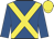 royal blue, yellow cross sashes, yellow cap