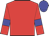 red, blue armbands, blue cap