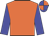 Orange, blue sleeves, quartered cap