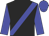 Black, blue sash, blue sleeves and cap