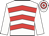 White, red chevrons, white sleeves, hooped cap