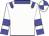White, blue epaulettes, blue collar, blue armbands and cuffs, quartered cap