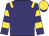 Purple, gold epaulettes, hooped sleeves, gold cap, purple peak