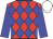 Red body, big-blue diamonds, big-blue arms, white cap