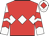 Red body, white three diamonds, white arms, red chevron, white cap, red diamond