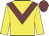 Yellow body, garnet chevron, yellow arms, garnet cap