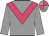 Grey body, rose chevron, grey cap, rose quartered