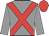 Grey, red cross belts, red cap