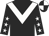 Black, white chevron, black sleeves, white stars, quartered cap