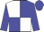 White and blue quartered, blue sleeves and cap