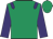 emerald green, purple epaulets, purple sleeves, emerald green cap