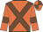 Orange, chocolate cross sashes, armlets and quartered cap