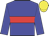 blue body, red hoop, blue arms, yellow cap