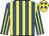 Royal blue & yellow stripes, yellow cap, royal blue stars