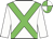 White, green cross sashes, quartered cap