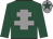 Dark green, grey cross of lorraine, grey cap, dark green star