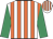 White & orange stripes, emerald green sleeves, white & orange striped cap
