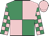 Pink & emerald green quartered, check sleeves, pink cap