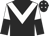 Black, white chevron, halved sleeves, black cap, white stars