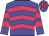 Blue, cerise chevrons, blue sleeves, cerise chevrons, checked cap