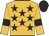 Old gold, black stars, old gold sleeves, black armbands and cap