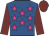 Royal blue, magenta stars, bright yellow sleeves and cap