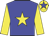 Blue, yellow star and sleeves, yellow cap, blue star