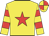 yellow, red star, hooped sleeves, quartered cap