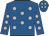 Royal blue, light grey spots