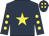dark blue, yellow star, yellow spots on sleeves, yellow spots on cap