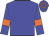 Blue, orange armlets and hoop on cap