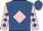 Royal blue, pink diamond, pink sleeves, royal blue diamonds