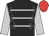 Black, silver braid and sleeves, red cap
