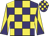 Purple and yellow check, yellow and purple diabolo on sleeves