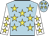 Light blue, yellow stars, white sleeves, yellow stars