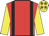 Red, black braces, yellow sleeves, yellow cap, red stars