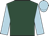 Dark green, light blue sleeves and cap