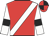 Red, white sash, white sleeves, black armlet, black & red quartered cap
