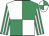 Emerald green & white quartered, striped sleeves, quartered cap