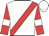 White, red sash, red sleeves, white armlet, white cap