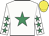 White, emerald green star, emerald green stars on sleeves, yellow cap