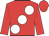Red, large white spots, red sleeves & cap