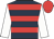 Dark blue & red hoops, white sleeves, red cap
