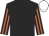 Black, black & orange striped sleeves, white cap